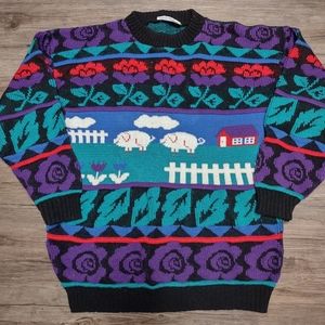 Vintage 80s Women's Knit Sweater sz Medium